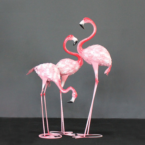 Simulated Iron Flamingo Sculpture Outdoor Garden Landscape Decorative Craft Ornament Wedding Decoration Photo Prop