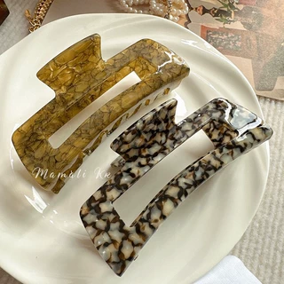 韩版复古花色醋酸板材发抓少女抓夹大号简约气质百搭发夹发饰新款