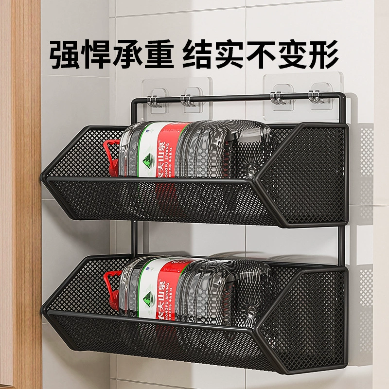 Стеллаж для хранения имбиря и чеснока, кухонная полка для корзины для хранения имбиря, чеснока и зеленого лука, настенная подвесная корзина без сверления, двухслойная овощная оптовая продажа.