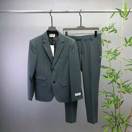 欧美潮流高端简约新款 GU西装西服西裤套装 袖口织带平替跨境欧货