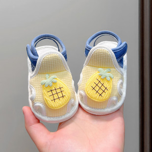 Baby Toddler Sandals, Soft-Soled Shoes for Small-Month-Old Babies, Summer 0-1 Year Old Cloth Shoes, Baotou Infant Shoes