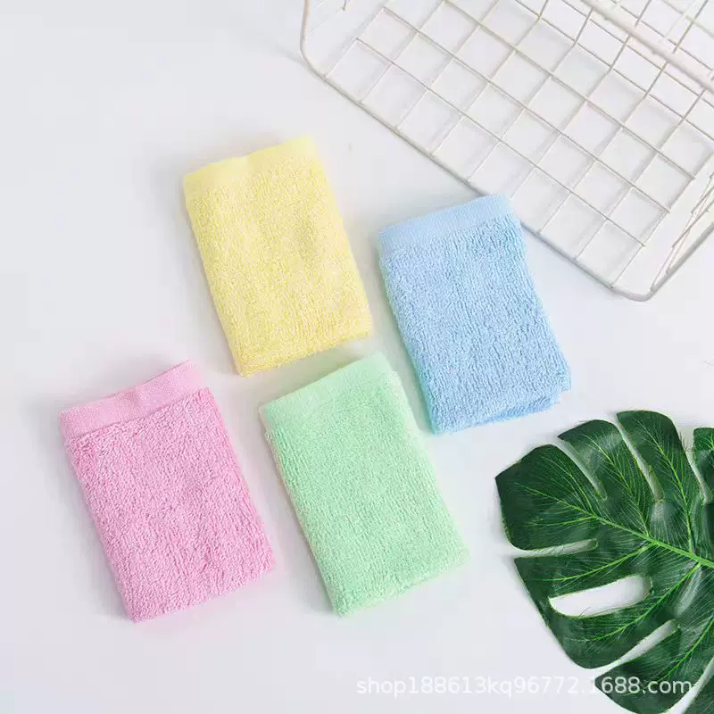 批发厨房清洁洗碗巾竹纤维小方巾柔软素色儿童擦手家用清洁小毛巾
