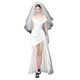 One-Shoulder Satin Light Wedding Dress French Simple Front Short Back Long Elegant Bride's Engagement Morning Gown Dress for Summer