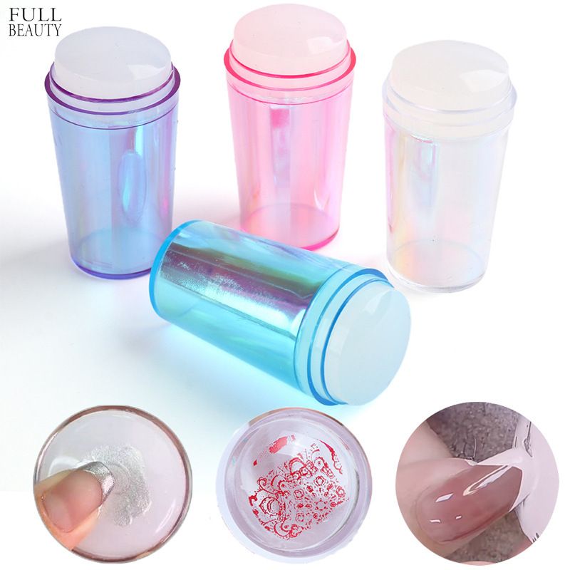 2022 new nail tool seal French nail printing template transfer seal Milky White silicone nail polish transfer