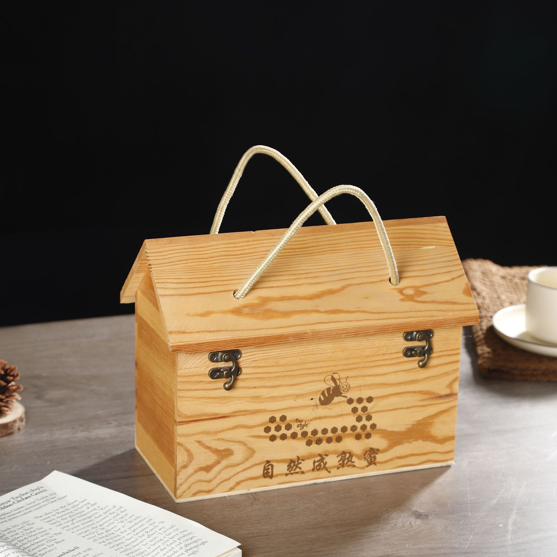 通用蜂蜜包装盒木制蜂蜜礼盒 蜂巢蜜礼盒包装 木质包装盒