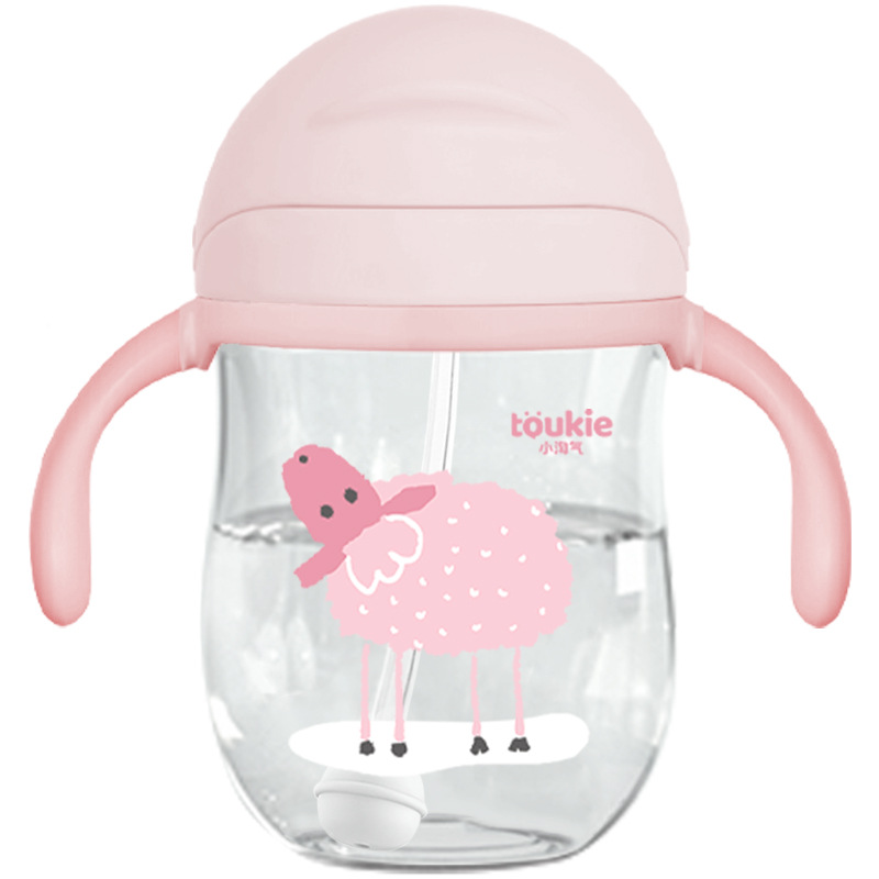 Beber taza kindergarten a prueba de fugas anti-choke bebé gravedad bola con mango niños paja hervidor taza