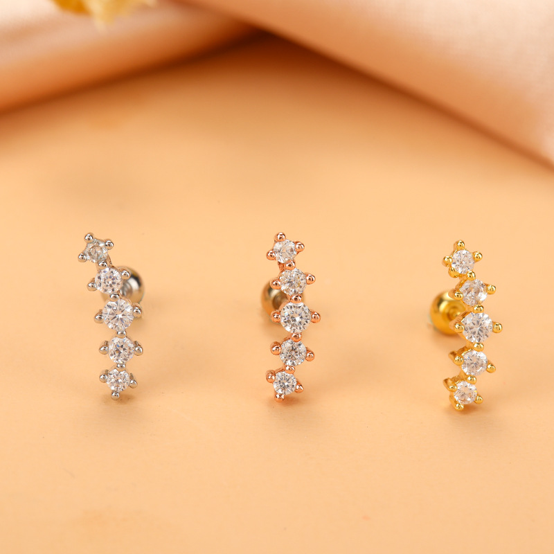 Ethnic Style Star Metal Plating Zircon Ear Studs 1 Piece display picture 7