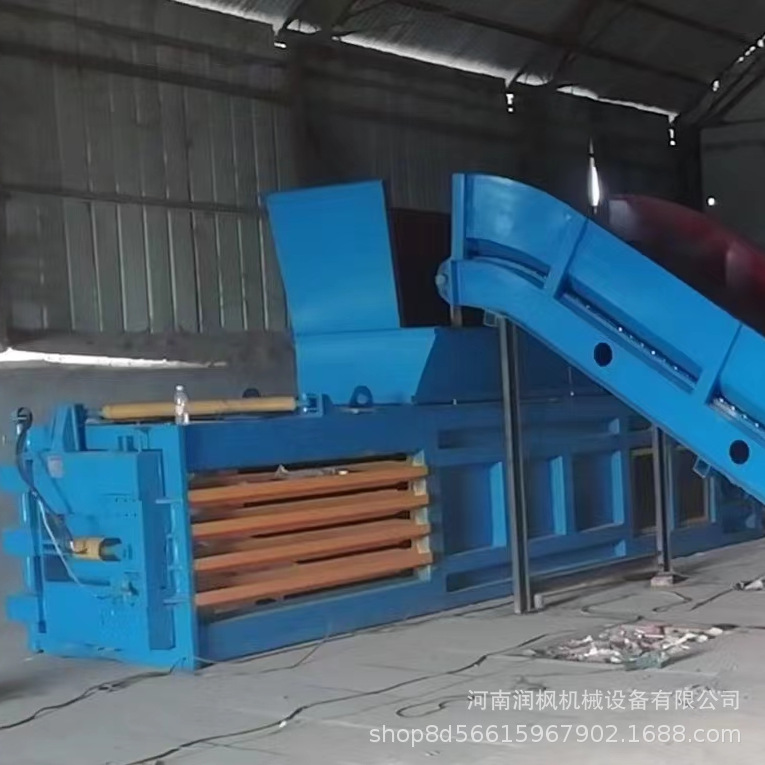 卧式液压打包机 饮料瓶塑料压块机 遥控操作PCL控制柜废纸打包机