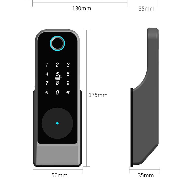 Puerta de hierro para el hogar exterior cerradura de huella digital impermeable casa de alquiler apartamento contraseña de tarjeta de crédito patio cerradura de cabeza de toro al por mayor