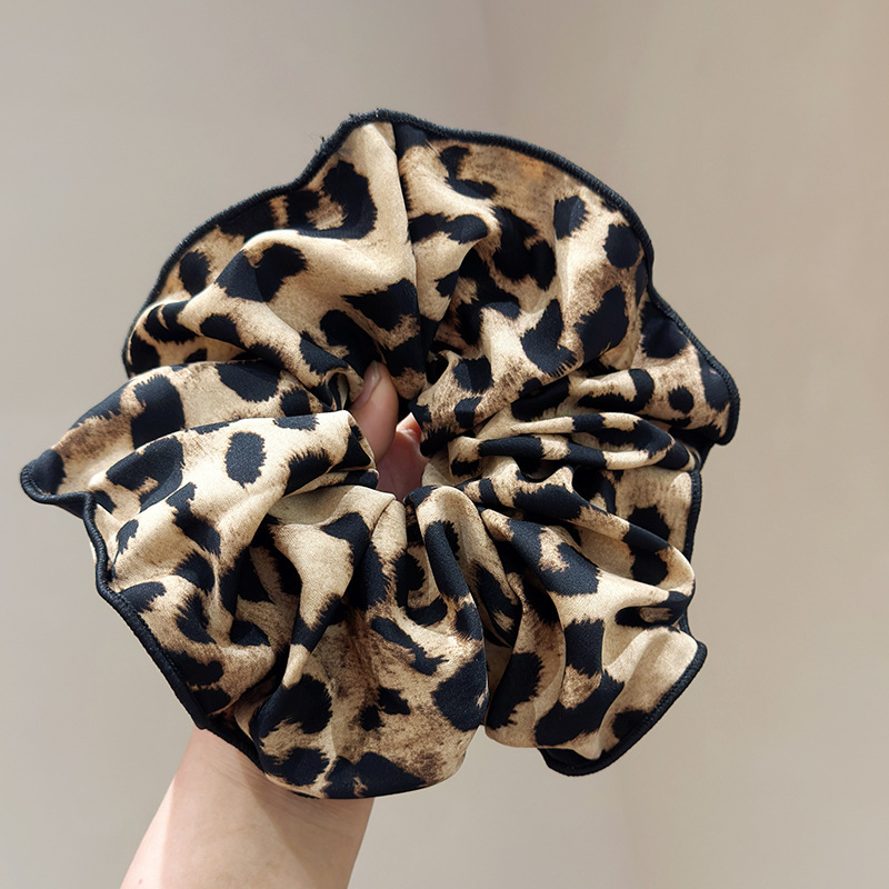 568 Хаки Коричневый [Большая леопардовая резинка для волос] 22 СМ