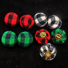 2cm Christmas ball red black plaid cloth hot Christmas tree decorative cloth ball fabric decoration cloth bag