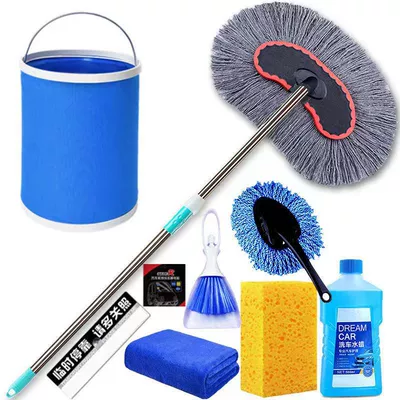 Car cleaning tools | Car Wash Brush Car Brush Car - cotton-thread-car-wash-brush-8-piece-set-folding-bucket