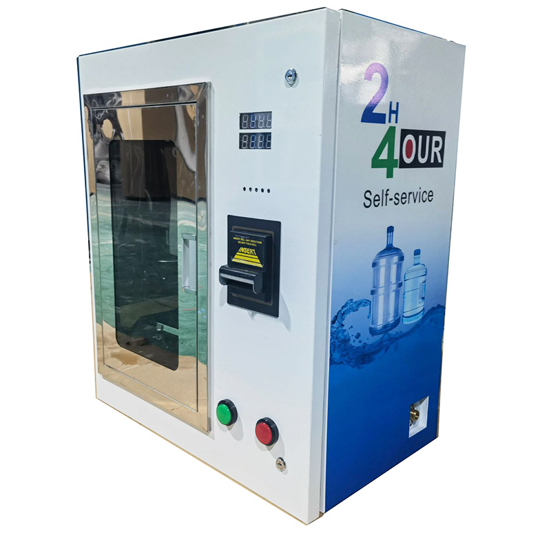 Máquina expendedora de agua automática para comercio exterior con sistema de pago con tarjeta y monedas, máquina expendedora de agua inteligente de autoservicio para la comunidad, pequeña, de sobremesa o para montar en la pared.