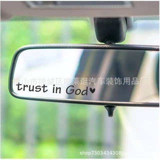 Trust In God跨境热销新品 汽车后视镜贴纸乙烯基防水贴纸pvc