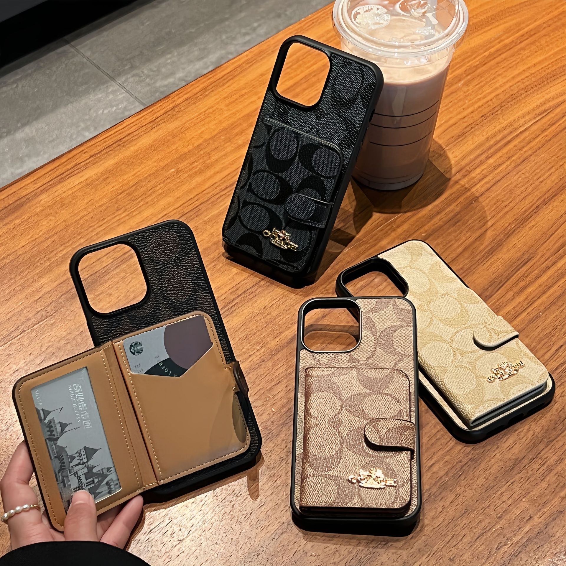 新款左右开卡包苹果17pro全包手机壳适用iphone13/14外贸跨境欧美