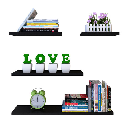 Wooden board one-word partition wall partition rack set-top box shelf wardrobe shelf rectangular wall shelf 