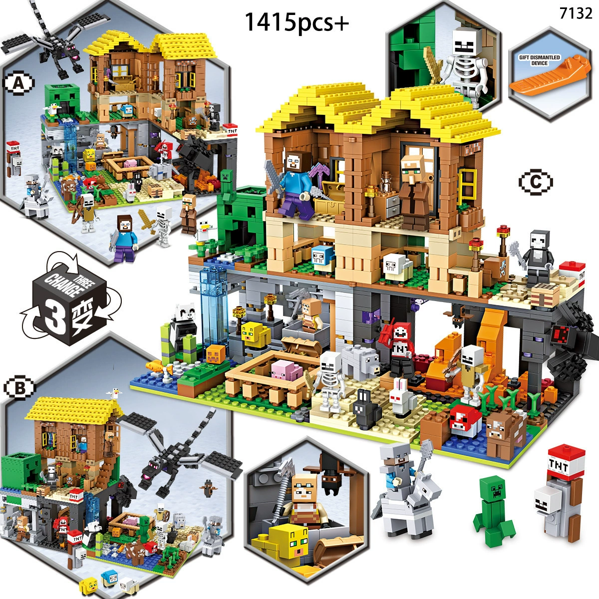 Chao Bao 7132 Мой деревенский домик на дереве совместим с Lego мир пещера хижина конец тень дракон мальчики собираемые игрушки