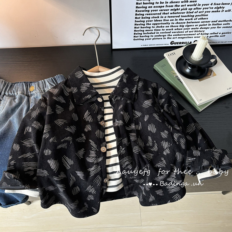 New Boys' Underwear Long-sleeved Kidsren's Shirt Cardigan Girls' Shirt Top Stripesd New Outwear Loose Elegant New Boys' Underwear Long-sleeved Kidsren's Shirt Cardigan Girls' Shirt Top Stripesd New Outwear Loose Elegant
