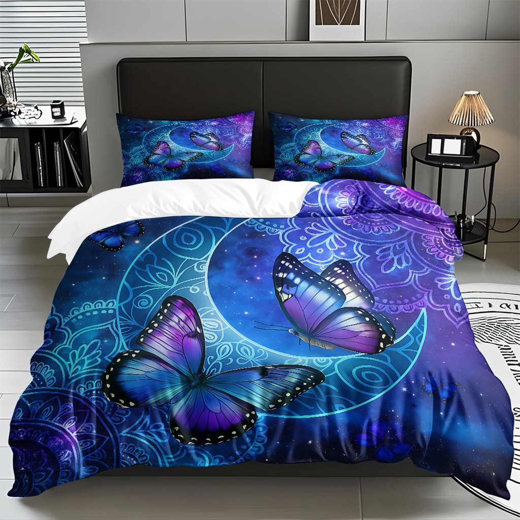 Su propia fábrica suministra directamente una variedad de colchas de impresión digital de mariposa. Comercio electrónico transfronterizo preferido para soportar el modo TEMU JIT.