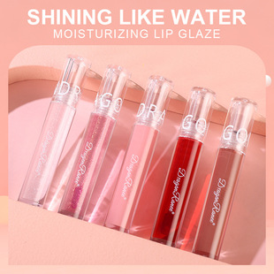 Cross-Border Mirror Water Gloss Lip Glaze Lipstick Lip Gloss Lip Gloss Glass Lip Gloss Student Girl Transparent Pouty Lip Gloss
