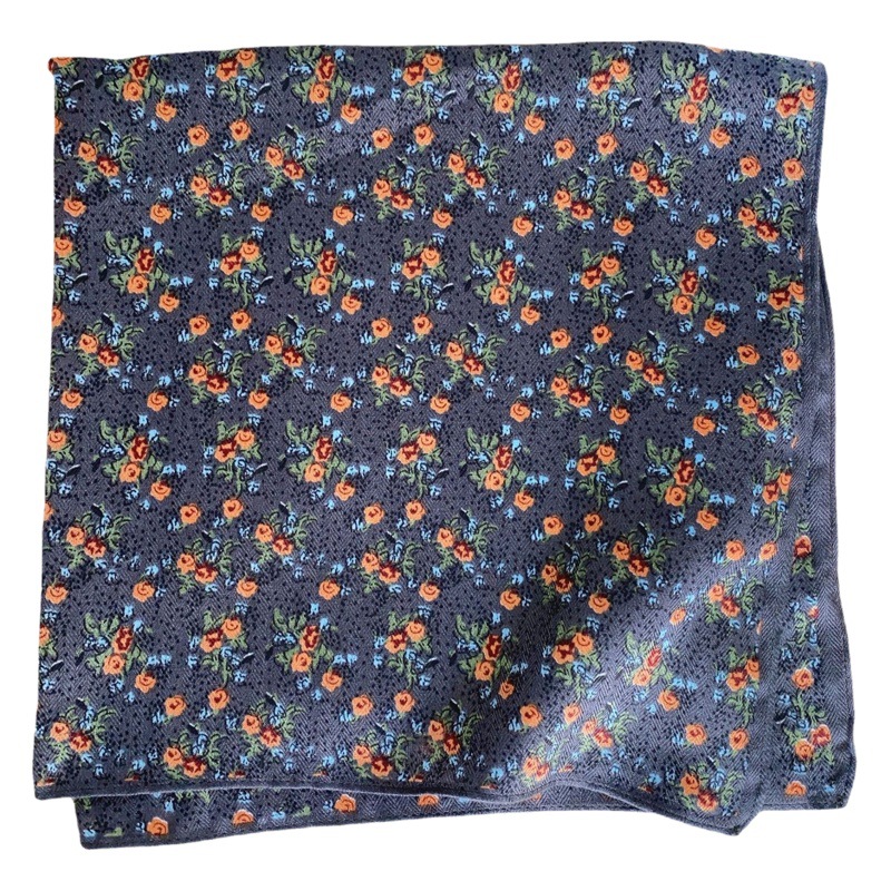 Flores de comercio exterior ins pequeño pañuelo decorativo retro fresco pañuelo cuadrado pequeño pañuelo de mano suave decoración de cinturón floral