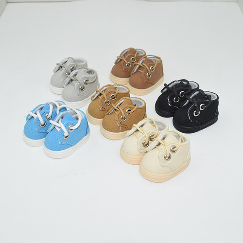 New 30cm Jointed Doll Shoes 15cm Cotton Doll Casual Low Top Leather Shoes 6 Points BJD Doll Accessories