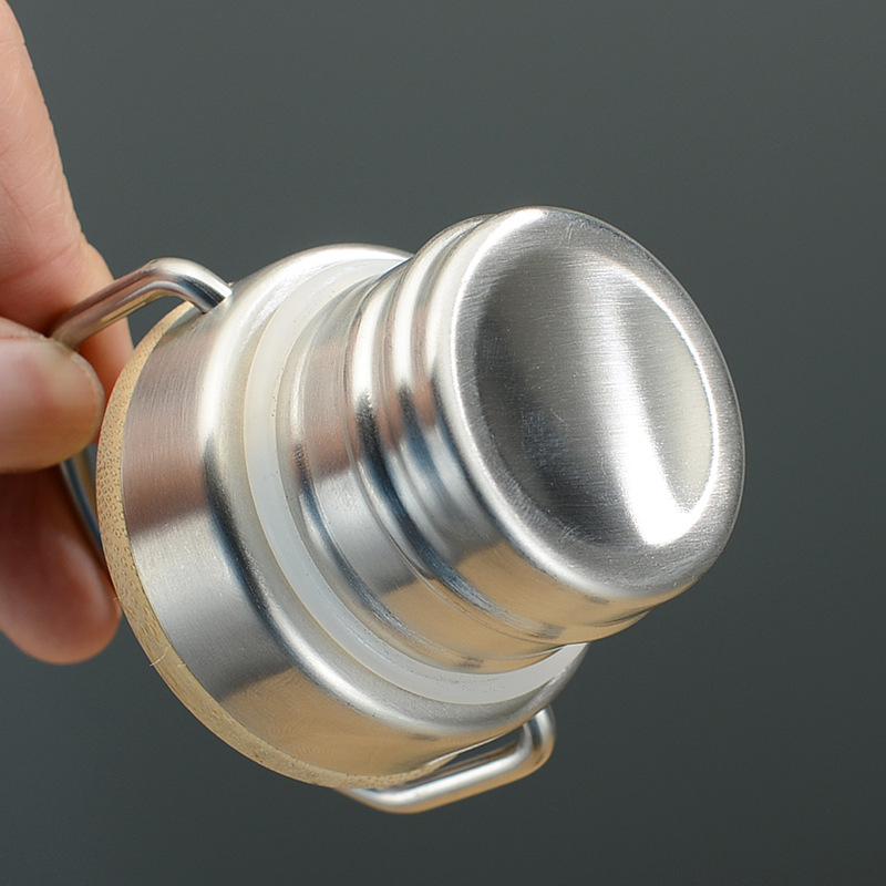 Große Öffnung Sportflasche Mode mit Tragering Doppelschicht Wasserflasche 304 Edelstahl Thermosbecher_voghion.com