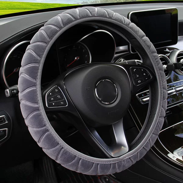 No inner ring heart language super soft three-dimensional plush elastic steering wheel cover car handle cover winter warm cross-border AliExpress
