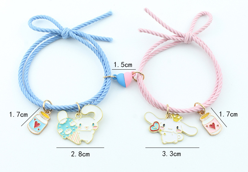 10g Weight Cute Cartoon Character Alloy Rope Woven Chain String Bracelets Wholesale