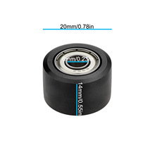 尼龙双轴承平面传送带滑轮包胶轴承轮20*520气动砂带机滚轮6*20