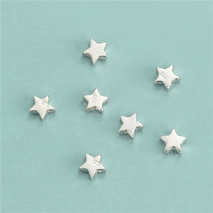 S925 Sterling Silver Plain Silver Bead Accessories Mini Star Beads DIY Beaded Rope Bracelet Jewelry Material Bag