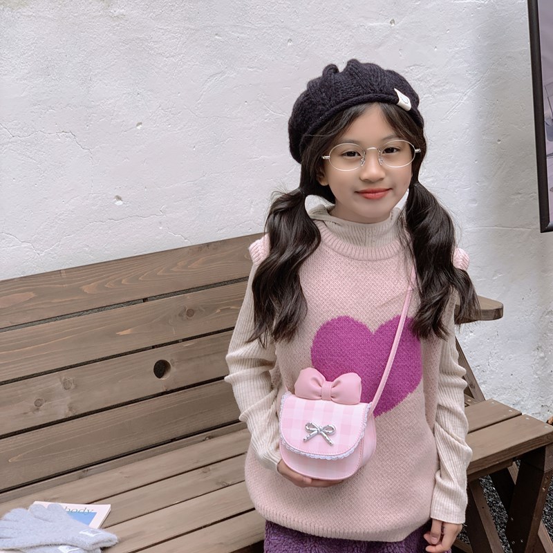 Mini compacto para niños y niñas bolsas de hombro a cuadros lindas bolsas de cadena para bebés nuevas bolsas para padres e hijos