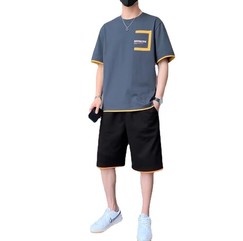 Men's sportswear leisure short-sleeved shorts summer match cool stylish workwear cool sportswear trendy