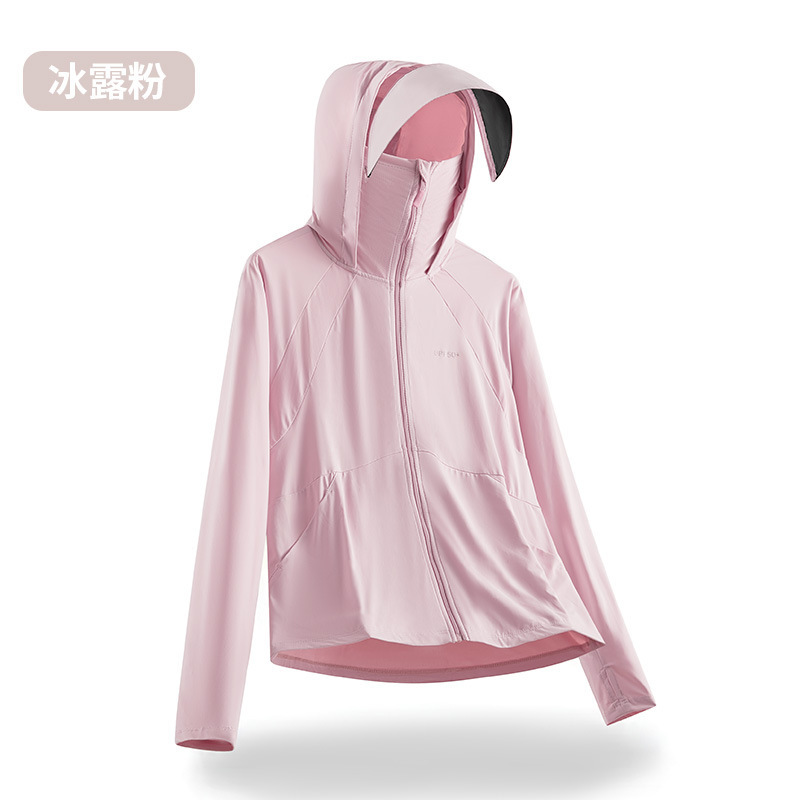 日焼け止め服UPF50紫外線防止皮膚服黒ゴムつばの涼感通気性の薄いコート夏の日焼け止め服の女性|undefined