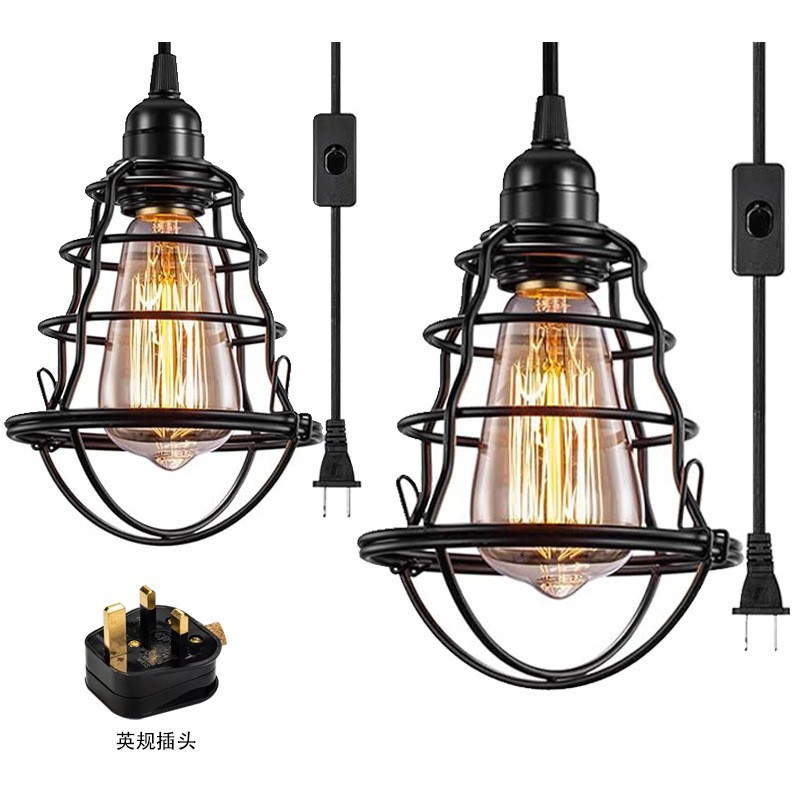 Transfronterizo exclusivo para ropa de dormitorio retro tienda de la jaula de hierro personalizada restaurante americano café tienda de té de leche lámparas