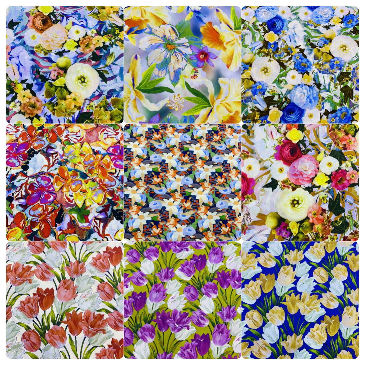 田园风数码印花布全棉60支高密府绸印百合玫瑰花 服装手袋面料