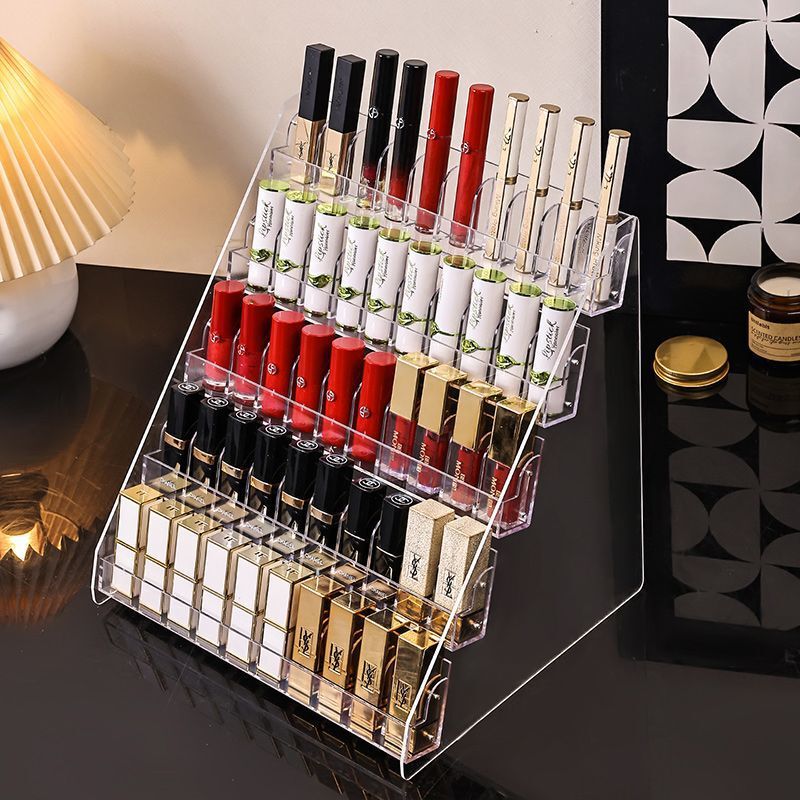 Nail Polish Display Stand Desktop Acrylic Multi-Layer Transparent Nail Salon Lipstick Nail Glue Tool Display Rack Storage Rack