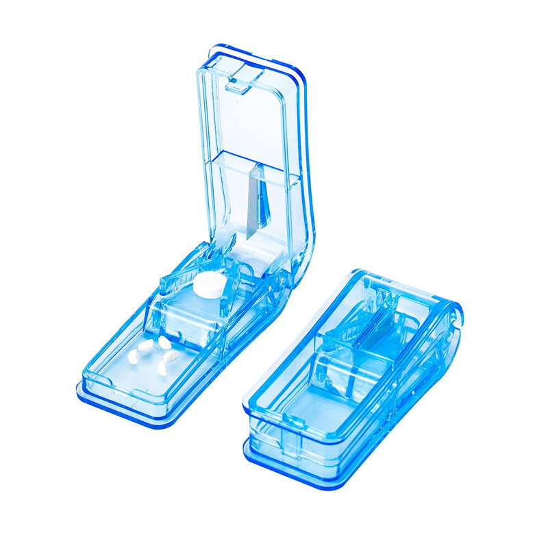Píldora PS cortador de la medicina de almacenamiento de la cortadora de la medicina de corte de dos en uno de viaje conveniente caja de almacenamiento cortador de la medicina