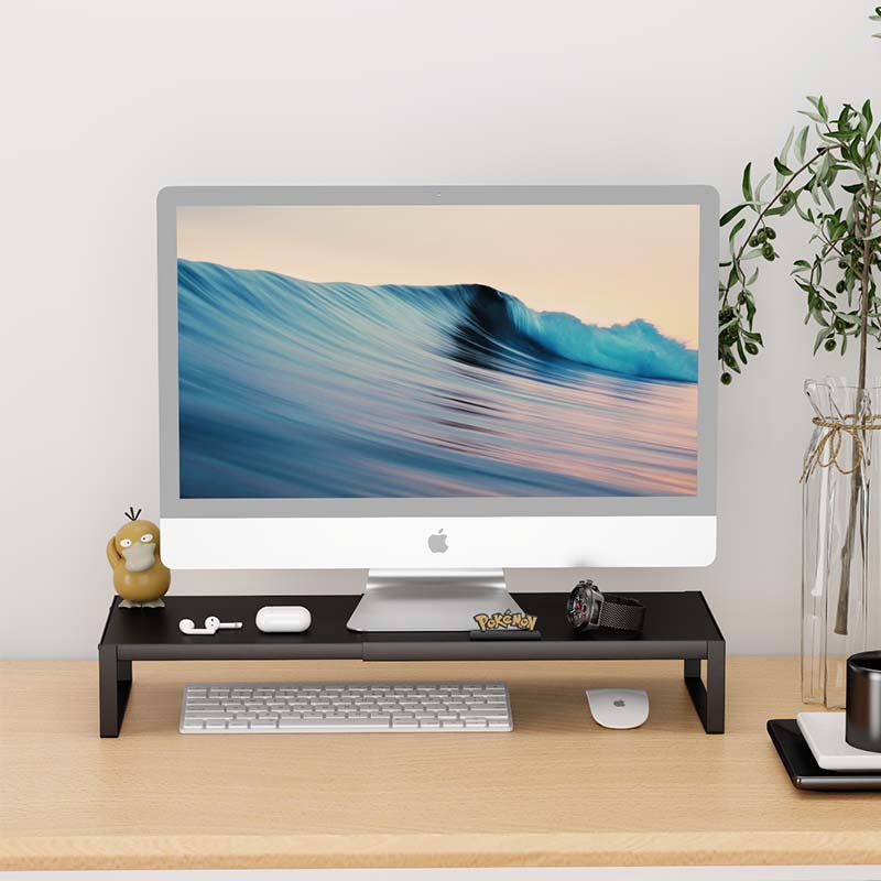 Organizador de almacenamiento minimalista para escritorio de dormitorio con soporte elevado para computadora, estante elevador para monitor de oficina sin instalación.