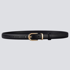 New Ladies Waist Belt Pin Buckle Leather Belt Women's Cowhide Suit Skirt Pants Belt Versatile Simple Denim Wholesale 