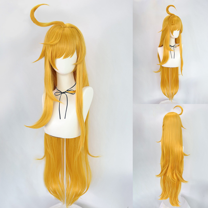 New Genshin Impact Escoffier Ginger Long Straight Hair Cosplay Wig