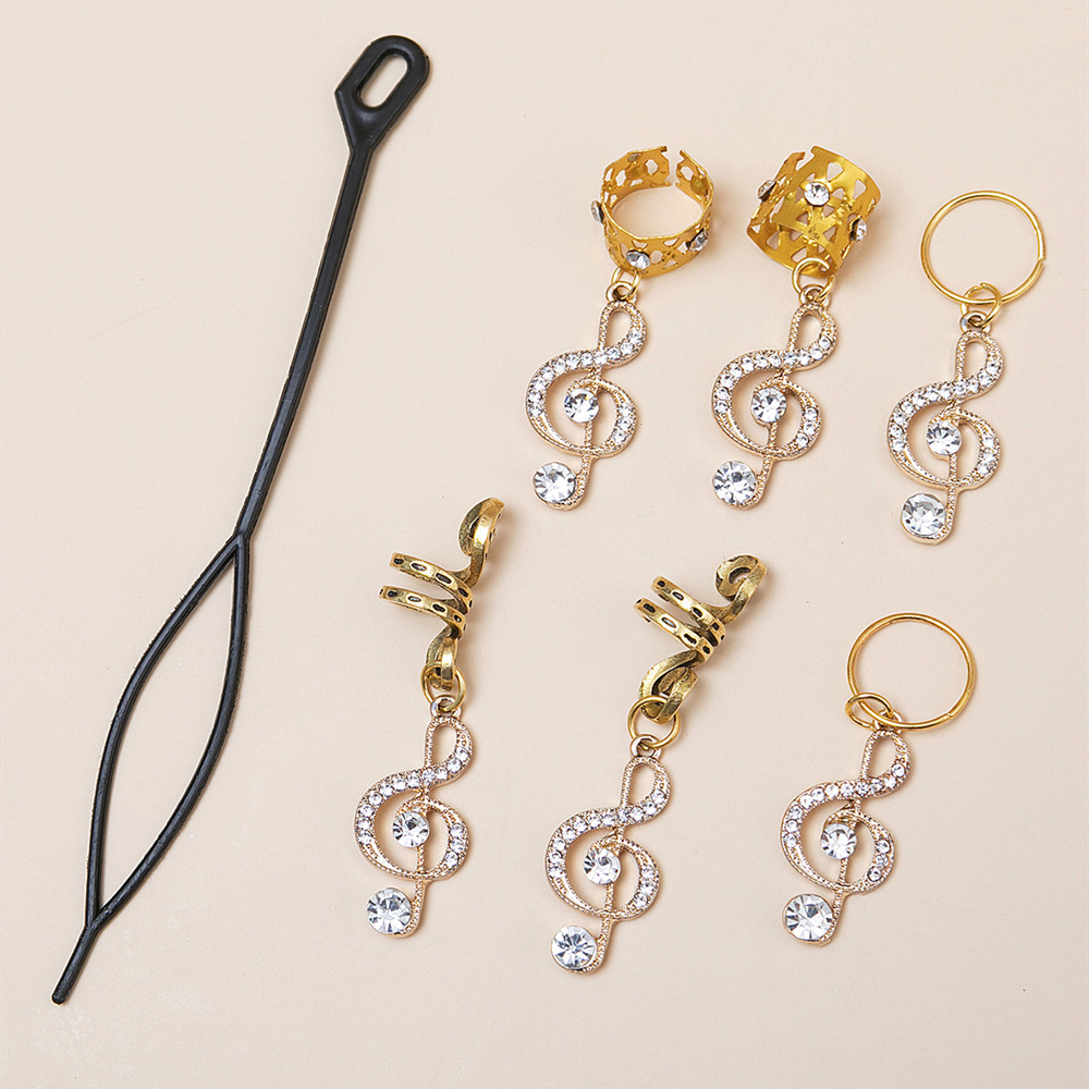 Plating, Inlay Design Simple Style Style Simple Style Notes Alloy Plating Inlay Rhinestones Hair Buckle 1 Piece