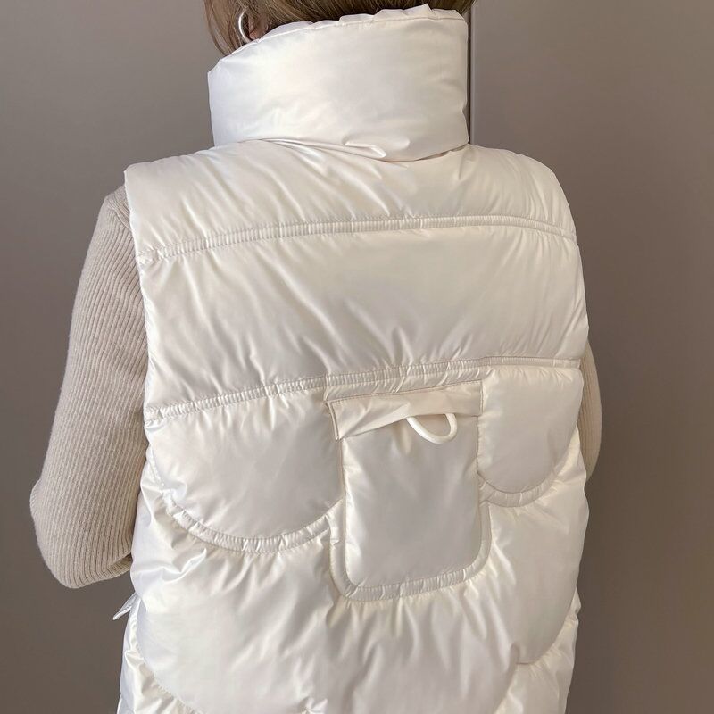 Chaleco de mujer para invierno, chaleco acolchado con cordón_voghion.com