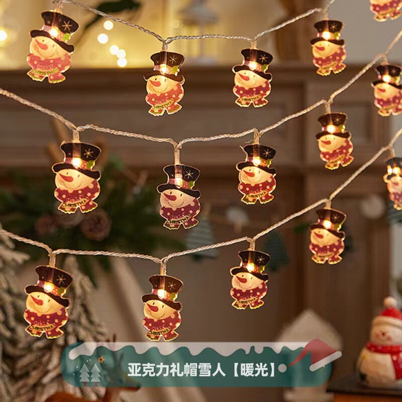 国境を越えた新製品クリスマス老人雪だるまクリスマスツリー装飾灯ショーウインドー創意ペンダントカラー灯串|undefined