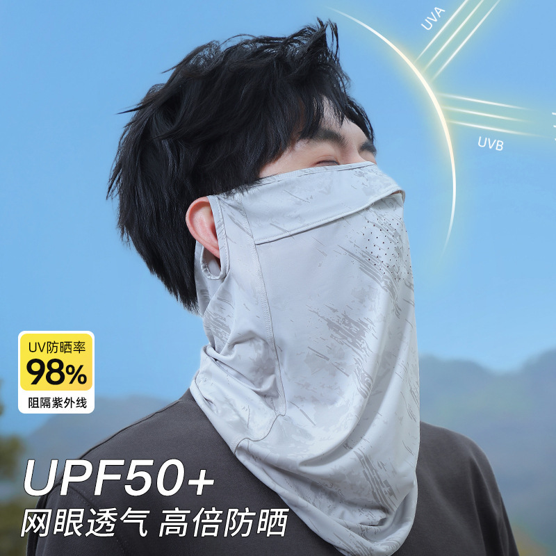Outdoor Camouflage Motorcycle Sun Protection Mask for Women, Summer Uv Protection, Breathable Ice Silk Headgear, Neck Scarf, Neck Protector for Men
