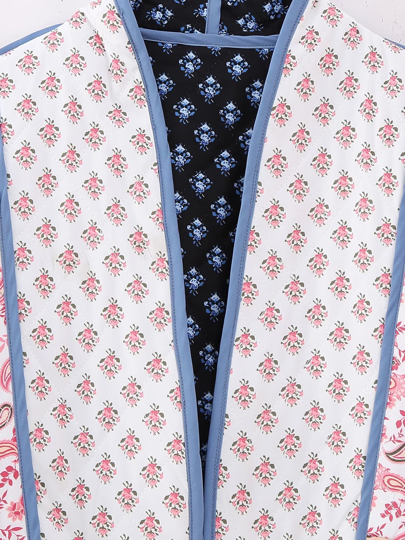 Women's Reversible Printed Jacket Lightweight Autumn Cotton Coat_voghion.com