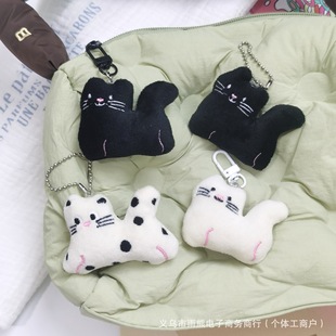 Cartoon Black and White Polka Dot Cat Brooch Plush Doll Pendant Kitten Doll Headwear Bag Shoes and Socks DIY Accessories