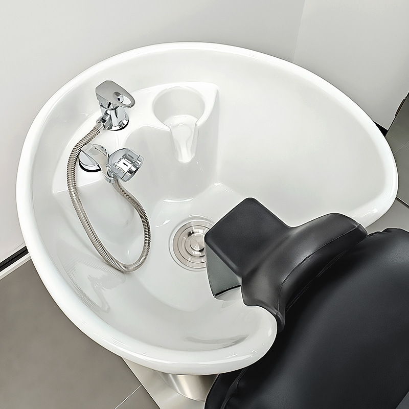 Barbería simple lavabo de cerámica cama barbería cama de acero inoxidable cama de lavado cama barbería cama