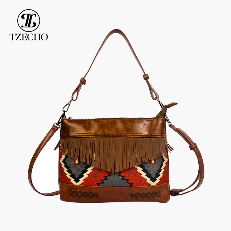Bohemian Ethnic Style Bag Tassel Personalized Retro Crossbody Bag Cross-Border Hot Style Women's Bag Original Tote Bag Bohemian Ethnic Style Bag Tassel Personalized Retro Crossbody Bag Cross-Border Hot Style Women's Bag Original Tote Bag
