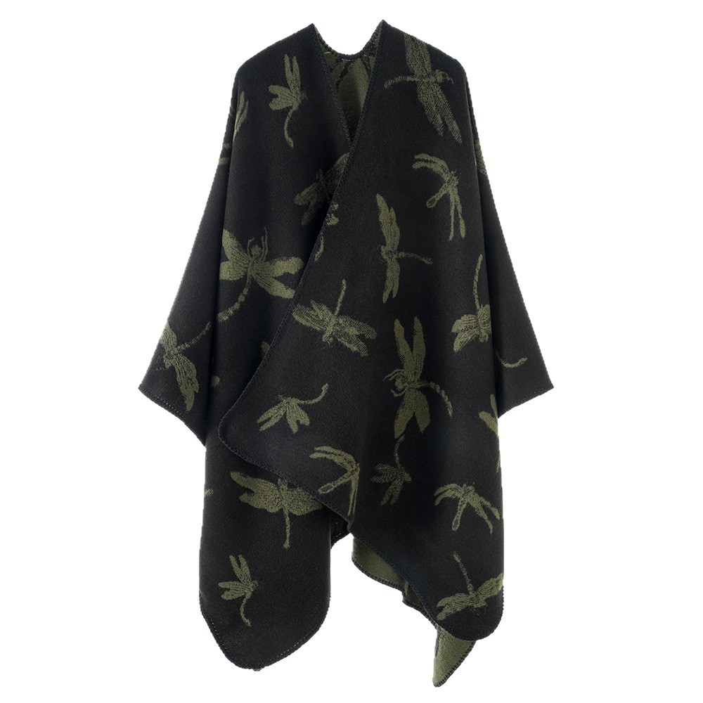 Alta sensación de otoño y invierno nuevo tipo de amplio chal de invierno femenino simple retro chal cálido venta al por mayor transfronteriza
